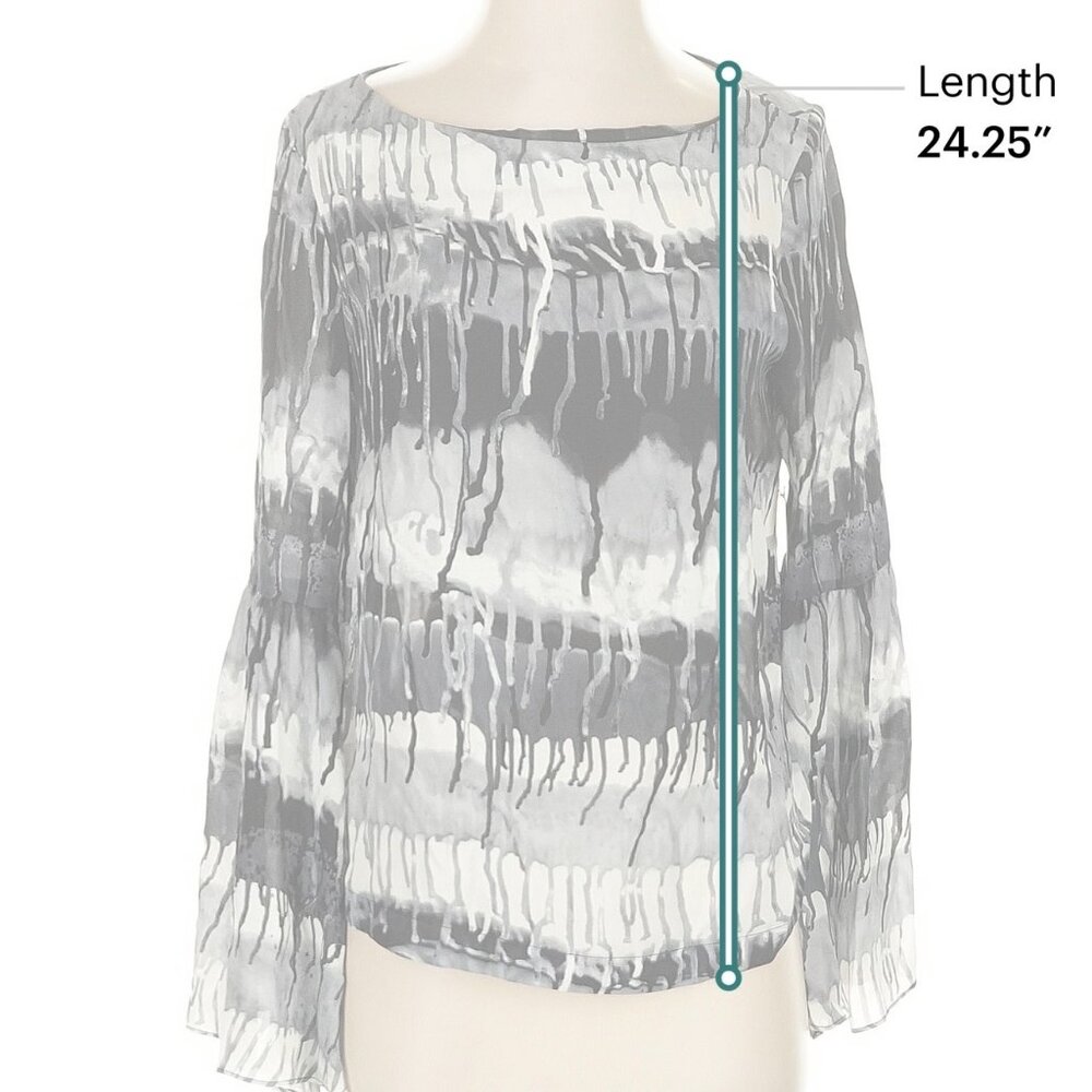 NWT Nicole Miller Artelier Size S long sleeve silk top - Picture 9 of 10